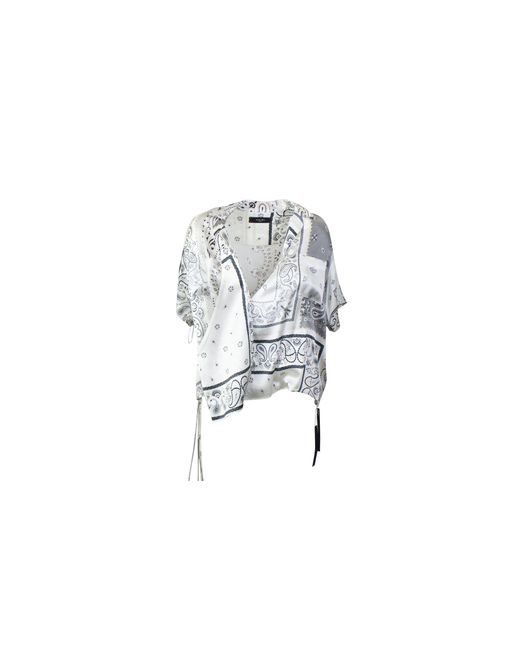 Amiri Black Bandana Reconstruct Wrap Shirt