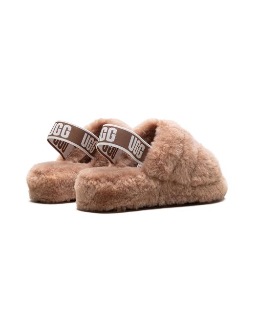 Ugg Brown Fluff Yeah Slide "Chestnut" 1095119 Che"