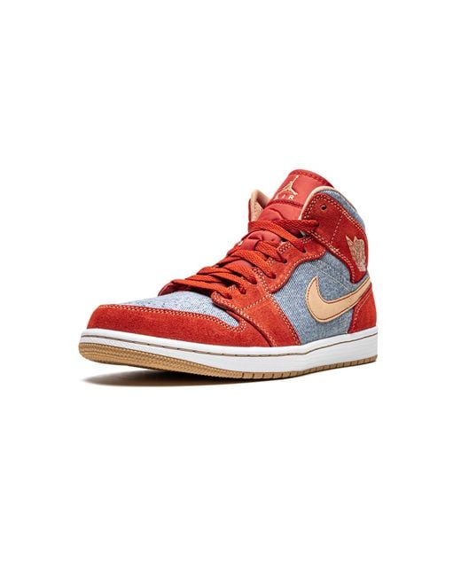 Nike Red Air 1 Mid Se "Denim Suede" Dm4352 600" for men
