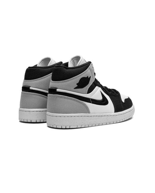 Nike White Air Jordan 1 Mid Canvas Mid-Top Trainers