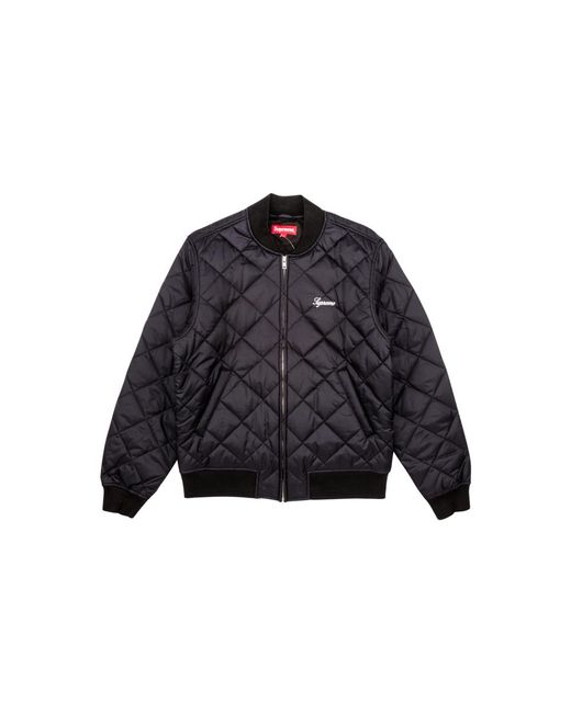 supreme sequin patch quilted bomber jacket