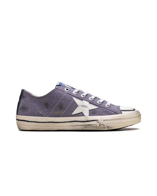 Golden Goose Deluxe Brand Black V-Star Lab "Lilac Leather And Glitter With Star" Gwf00129 F006427 82780"