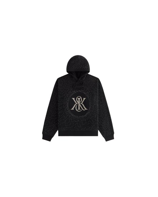 Kith Black Maverick Beaded Crest Hoodie Khw031005 001"