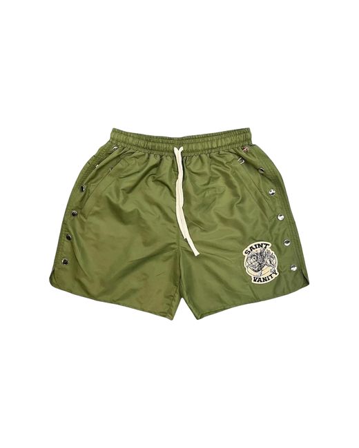 SAINT VANITY Green Nylon Shorts Sv022" for men