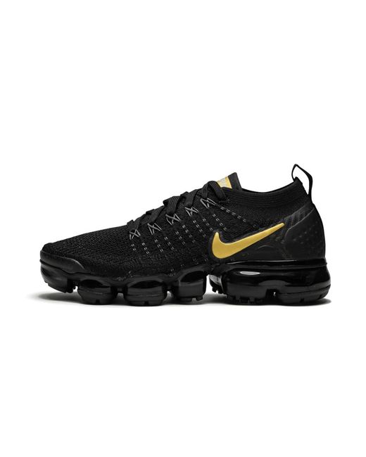 nike vapor max gold and black