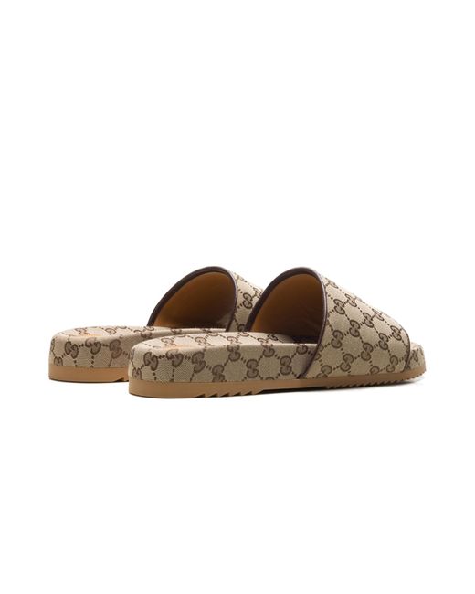 Gucci Black Gg Slide Canvas" 624695 H6320 9763" for men