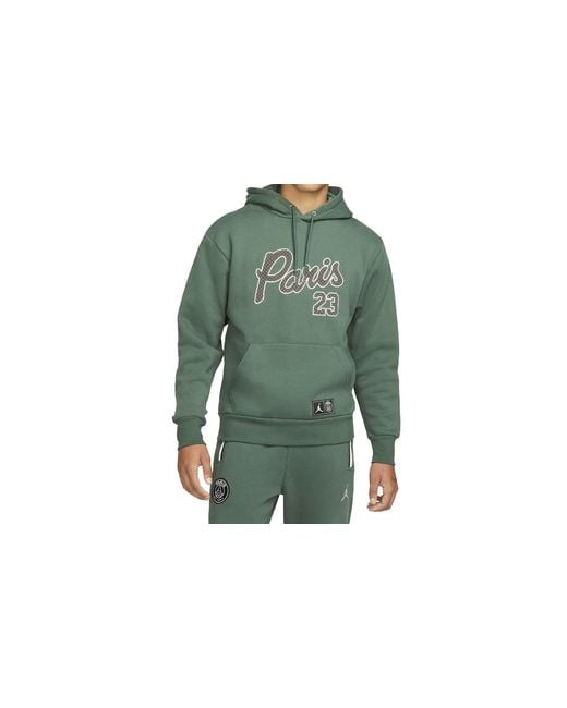 Nike Green Air X Psg Paris Saint German Pullover Statement Fleece Hoodie "Noble' Db6496 333" for men