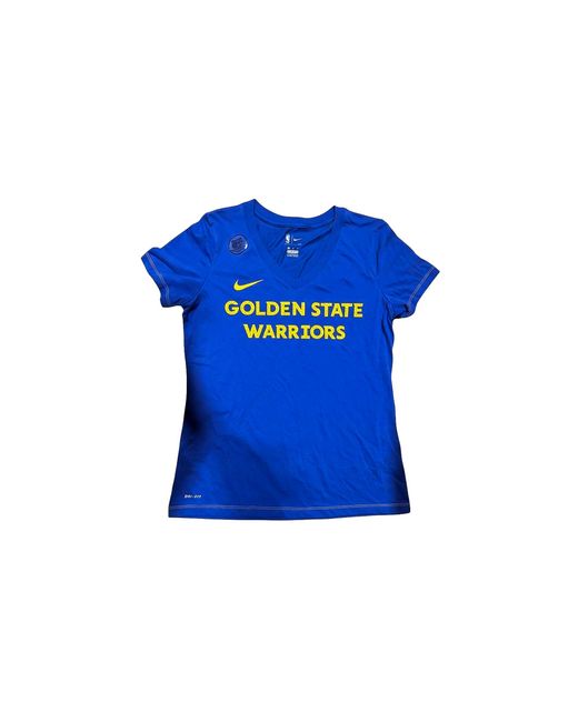 Nike Blue Nba Gs Warriors Wordmark V-Neck Tee At1831 495"