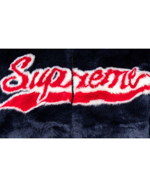 supreme fur varsity jacket