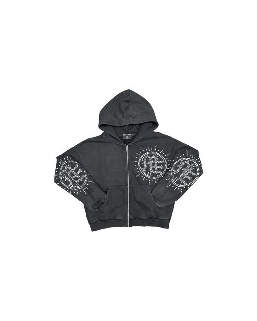 Mixed Emotions Black Eclipse Rhinestone Hoodie Mixe029" for men