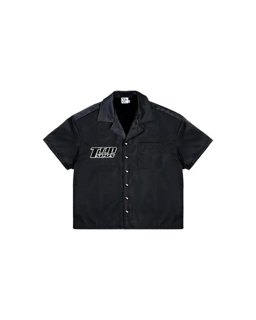 Triple Sevens Black Nylon Button Up Shirt Ts7032" for men