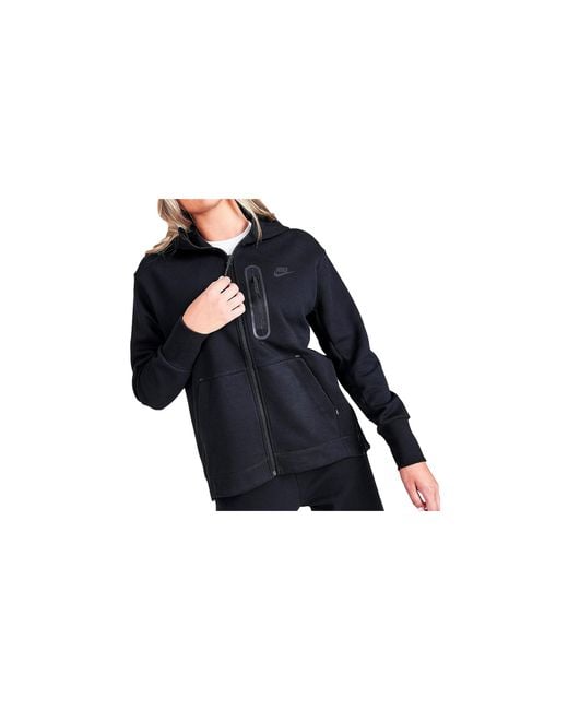 Nike Black Sportswear Tech Fleece Essential Full-Zip Hoodie Dd5624 010"