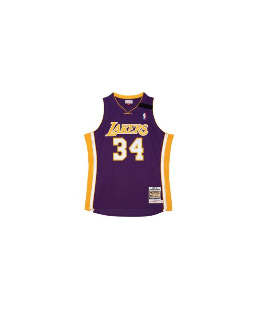 Mitchell & Ness Black Authentic Jersey "Nba La Lakers 1999 Shaquille O'Neal" Ajy4Cp18186 Lalpurp99Son" for men