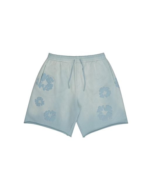 DENIM TEARS Blue Mono Wreath Sweatshorts Dt887" for men