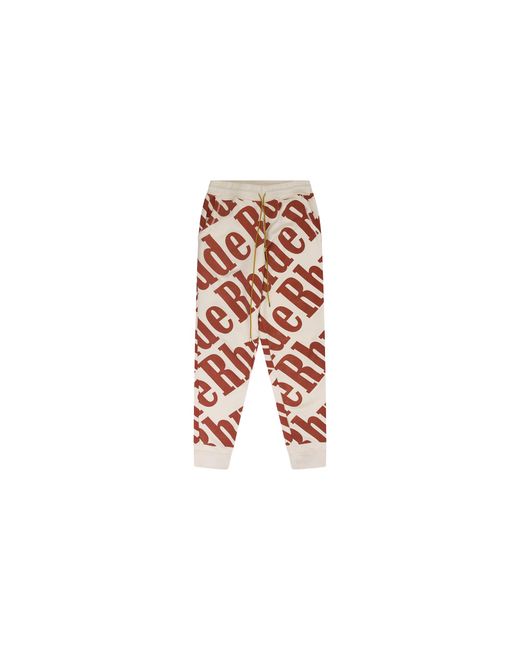 Rhude Black All Over Sweatpants "Cream Rhd Mbtm 0243 Cred" for men