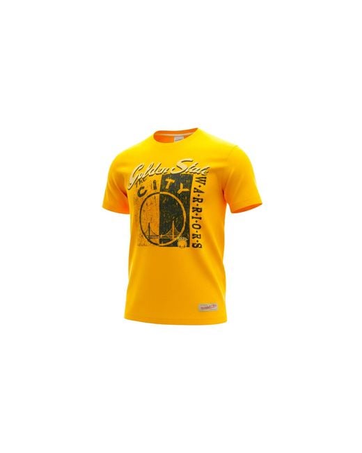 Mitchell & Ness Yellow Nba Golden State Warriors City Edition Logo T-Shirt 3118A Lg2 Krdugsw" for men