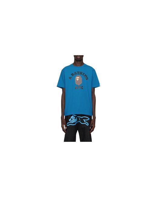 A Bathing Ape Black College T-Shirt 242546M213212" for men