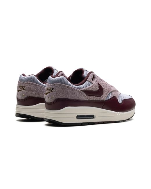 Nike Black Air Max 1 Ess Prm "Cement/Burgundy Crush" Fq7327 001" for men