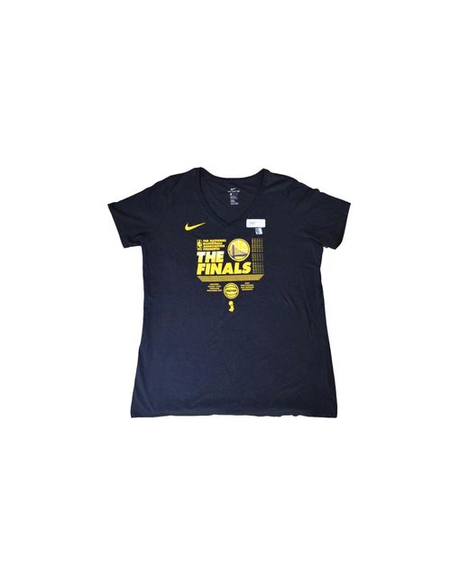 Nike Black Nba Golden State Warriors The Finals 2018 V-Neck T-Shirt 561451 00A Fn2018"