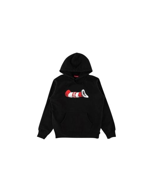 Supreme Cotton Cat In The Hat Hooded Sweatshirt 'fw 18' in Black for