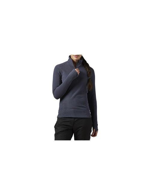 Reebok Black Fw 1/4 Zip Fleece Top Sweatshirt "Smoke" Ax9177"