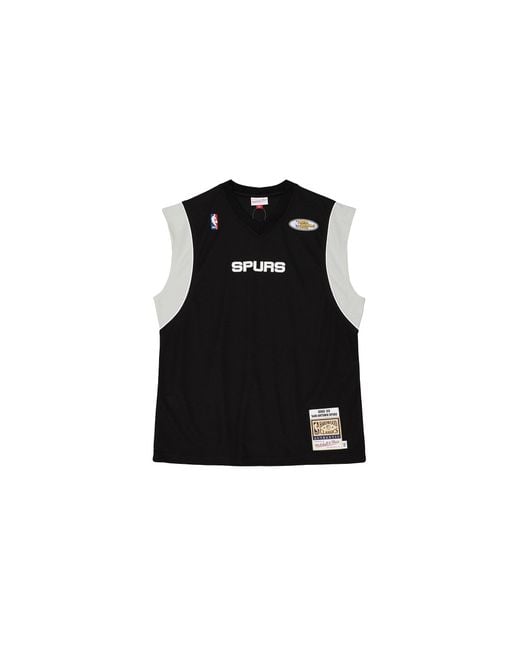 Mitchell & Ness Black Shooting Shirt "San Antonio Spurs 2002" Assh4938 Sas02Pppblck" for men