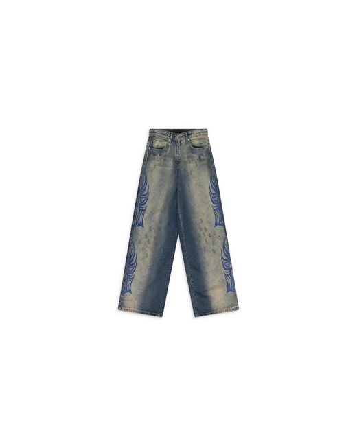 Who Decides War Black Winged Logo Bootcut Jeans 3120150010Ss24"