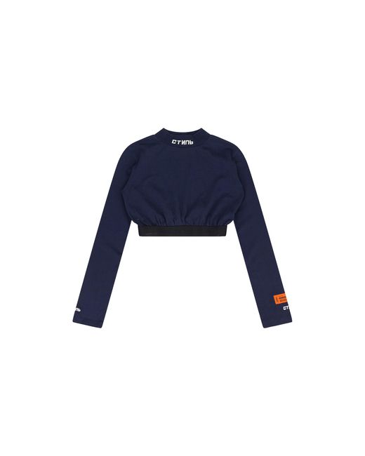 Heron Preston Blue Cotton Turtleneck Top Hrp Wtps 0001" for men