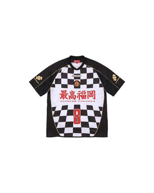 Supreme Black Checkerboard Soccer Jersey "Ss26