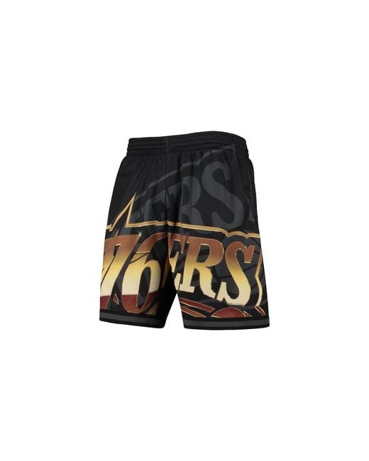 Mitchell & Ness Black Big Face 4.0 Nba Shorts "Philadelphia 76Ers" Pshr1259 P76Yypppblck" for men