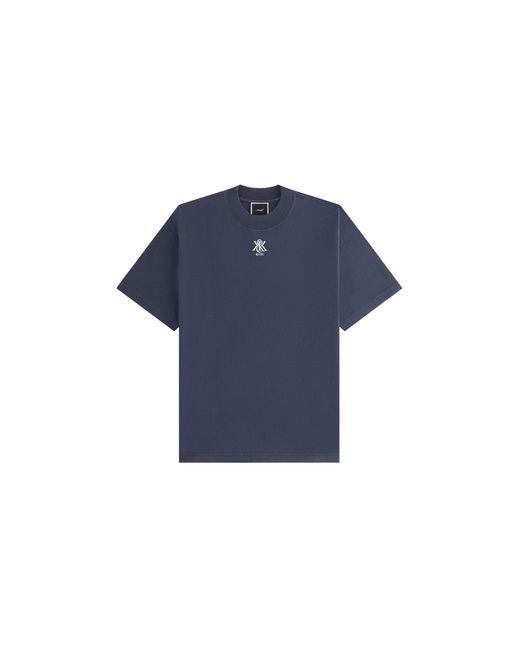 Kith Blue Mockneck Vintage Sueded T-Shirt "Dark" 126"