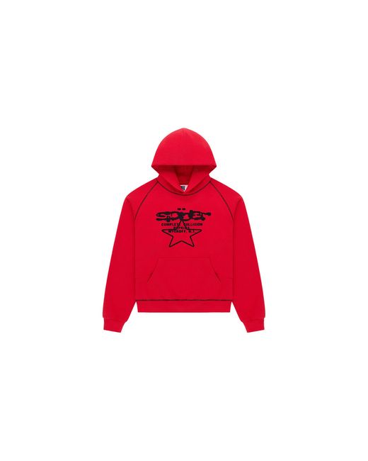 Sp5der Red Splat Collision Hoodie 595" for men