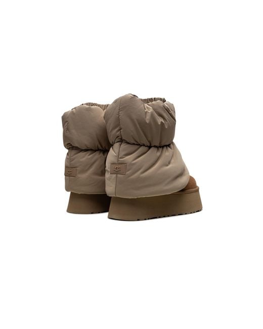 Ugg Black Classic Mini Dipper Puffer Boot "Amphora Chestnut" 1158275 Ahs"