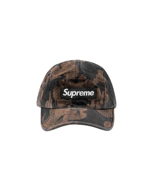 Supreme Black Flames Jacquard Denim Camp Cap "Ss 24"