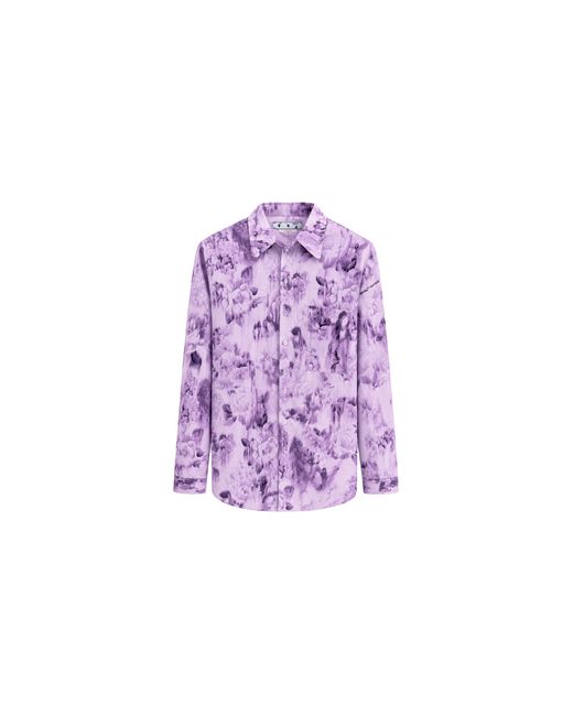 Off-White c/o Virgil Abloh Purple Chine Satin Twist Shirt Dress Ch Ow Os 01009"