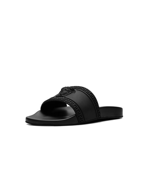 Versace Black Palazzo Medusa Pool Slide Dsu5883 Dg09G D41" for men