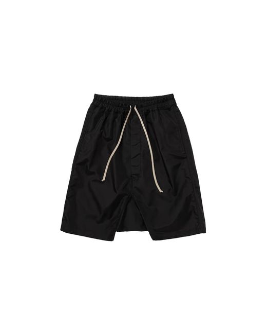 Rick Owens Black Hollywood Nylon Drawstring Pods Shorts Du02E7380 Ncv 09" for men