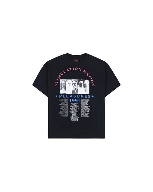 Pleasures Black Stimulation T-Shirt P26Sp066- for men
