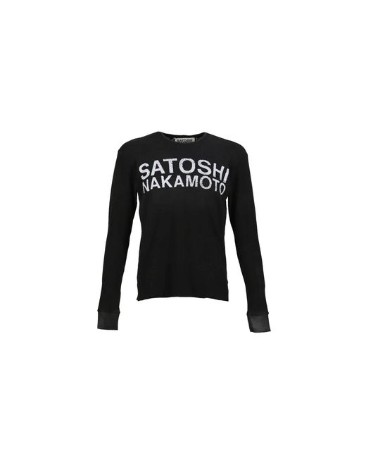 Satoshi Nakamoto Black Logo Thermal Long Sleeve Shirt Fw25Ls001 Blk" for men