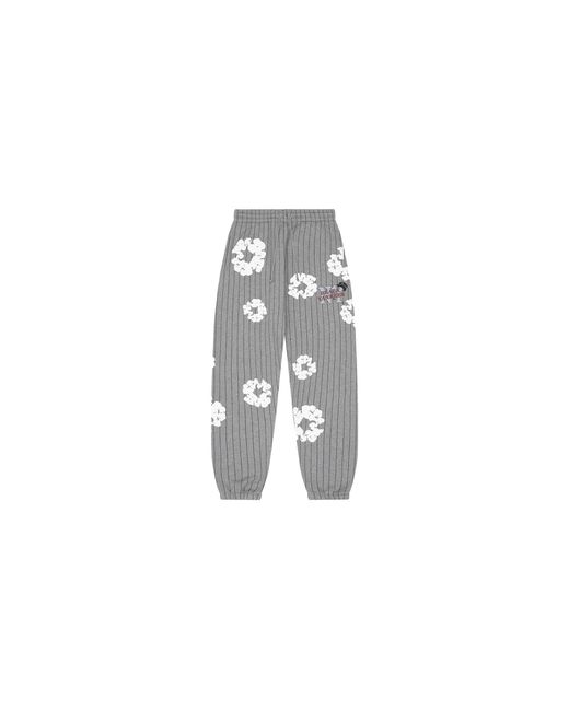 DENIM TEARS Black Pinstripe Wreath Sweatpants Dt239" for men