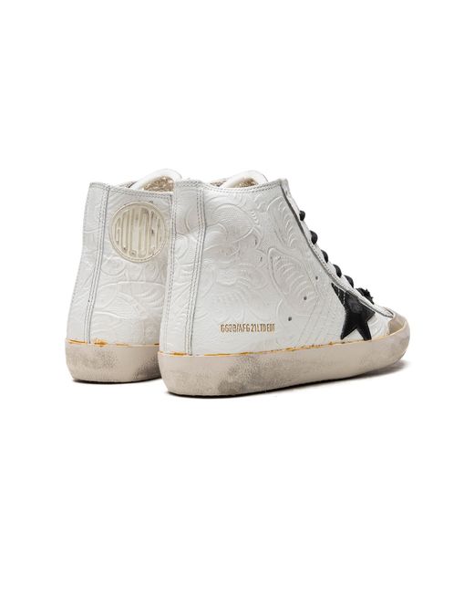 Golden Goose Deluxe Brand Black Francy Penstar Flowers Printed Suede Upper And List Nylon Toe Leather Star