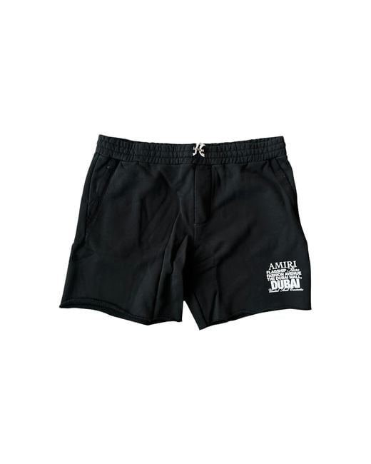 Amiri Black Dubai Exclusive Logo Shorts & Amjysh1012 001" for men