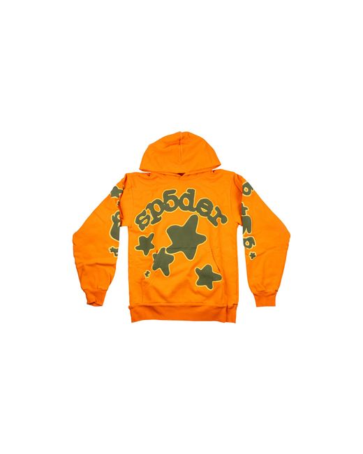Sp5der Orange Beluga Hoodie 275" for men