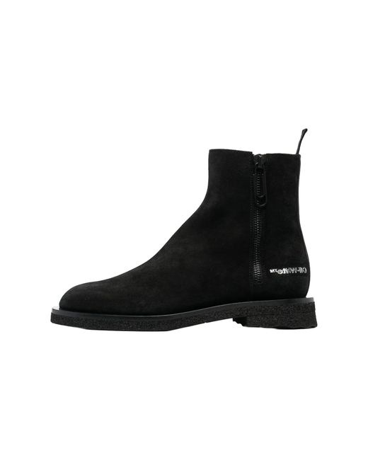 Off-White c/o Virgil Abloh Black Suede Sponge Sole Ankle Boot Omid011F22Lea0011010" for men