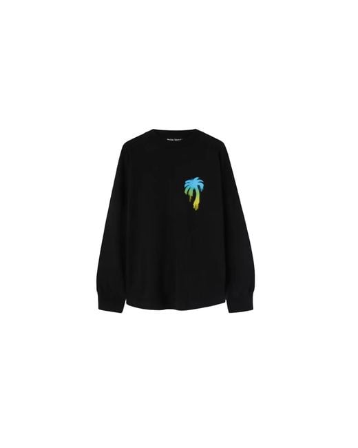 Palm Angels Black Sprayed Palm Logo Over/S Tshirt 9Ccj9Vh3" for men
