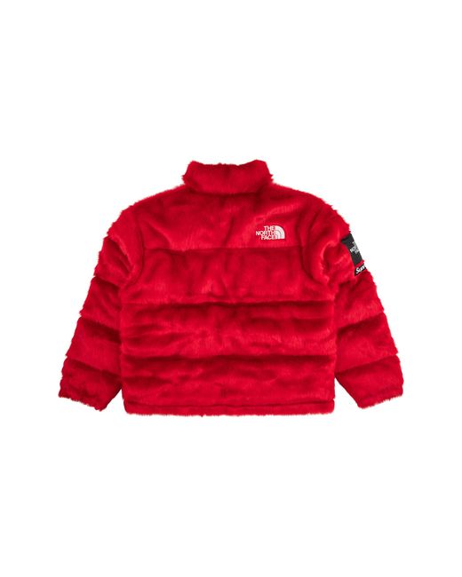 Supreme Red Tnf Faux Fur Nuptse Jacket "Fw20" Su9774"