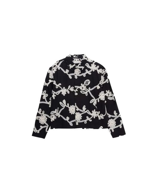 Honor The Gift Black Floral Ribbon Button Up Shirt Htg260147 Blk" for men