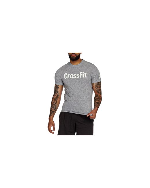 Reebok Black Crossfit Forging Elite Fitness T-Shirt "Medium Heather Ec1469" for men