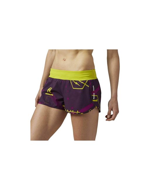 Reebok Black Crossfit Knit Woven Short "Royal Orchid" Ab6033"