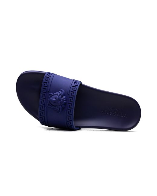 Versace Blue Palazzo Medusa Pool Slide "Royal" Dsu5883 Dg09G Klb" for men